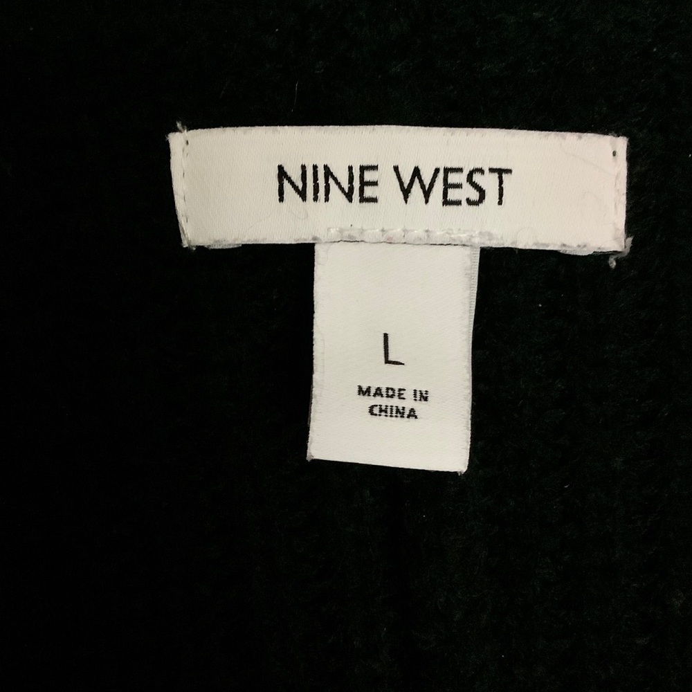 NINE WEST Striped Asymmetrical Knit Sweater SZ-L - Picture 3 of 9